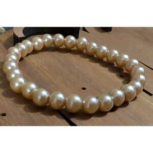 BUNDLE ONLY Vtg‎ Beads Beaded Bracelet Stretch Faux Champagne Pearl Not Cold